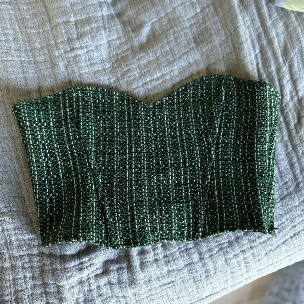 Zara green corset crop
